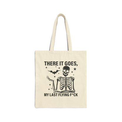 There It Goes My Last Tote Bag Funny Halloween Bags Bat Dark Humor Halloween Canvas Bag My Last Flying Vintage Halloween Spooky Season Gift