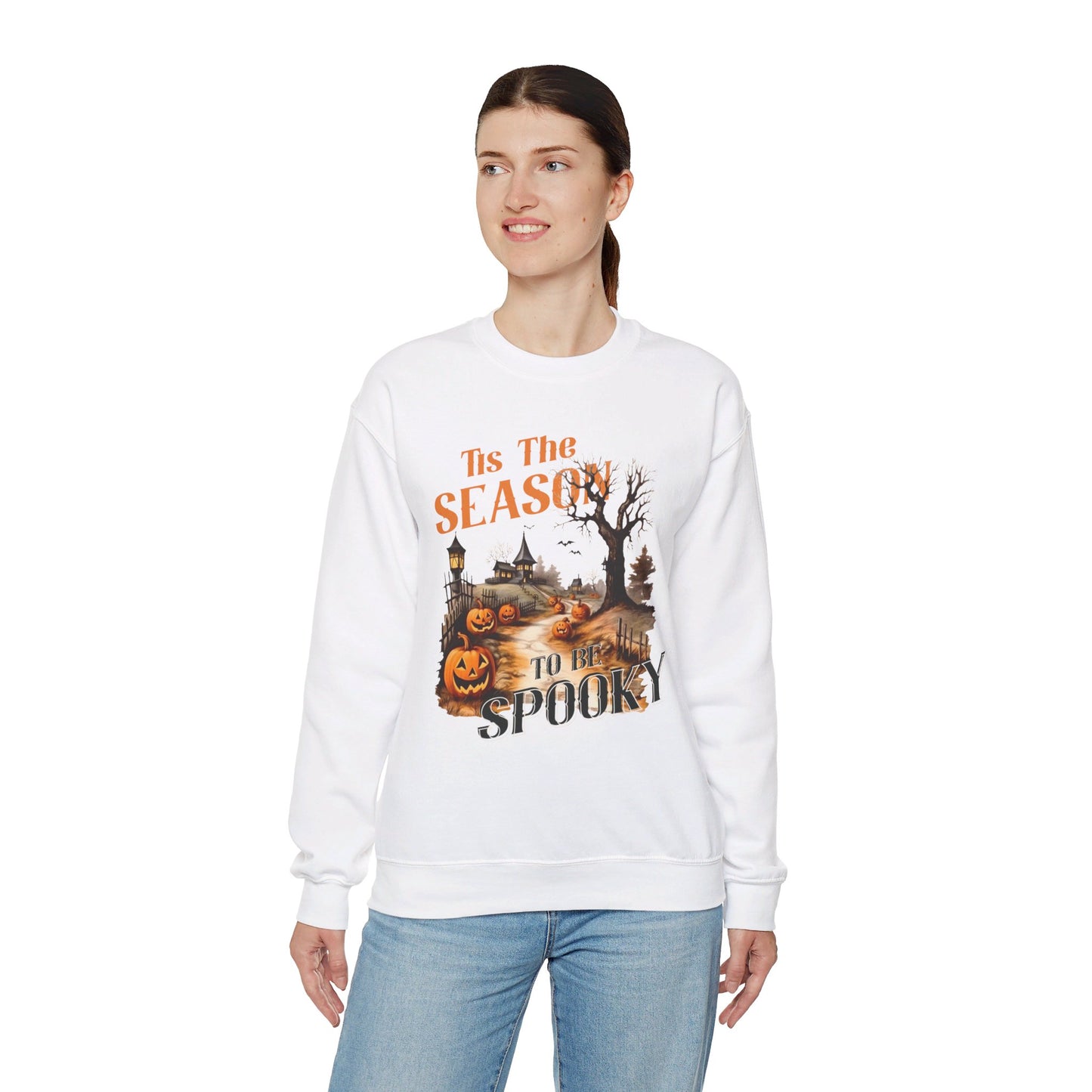 Tis The Season To Be Spooky Halloween Sweatshirt Vintage 1950s Halloween Fall Sweater Retro Halloween Pumpkins Spooky Season Apparel Unique