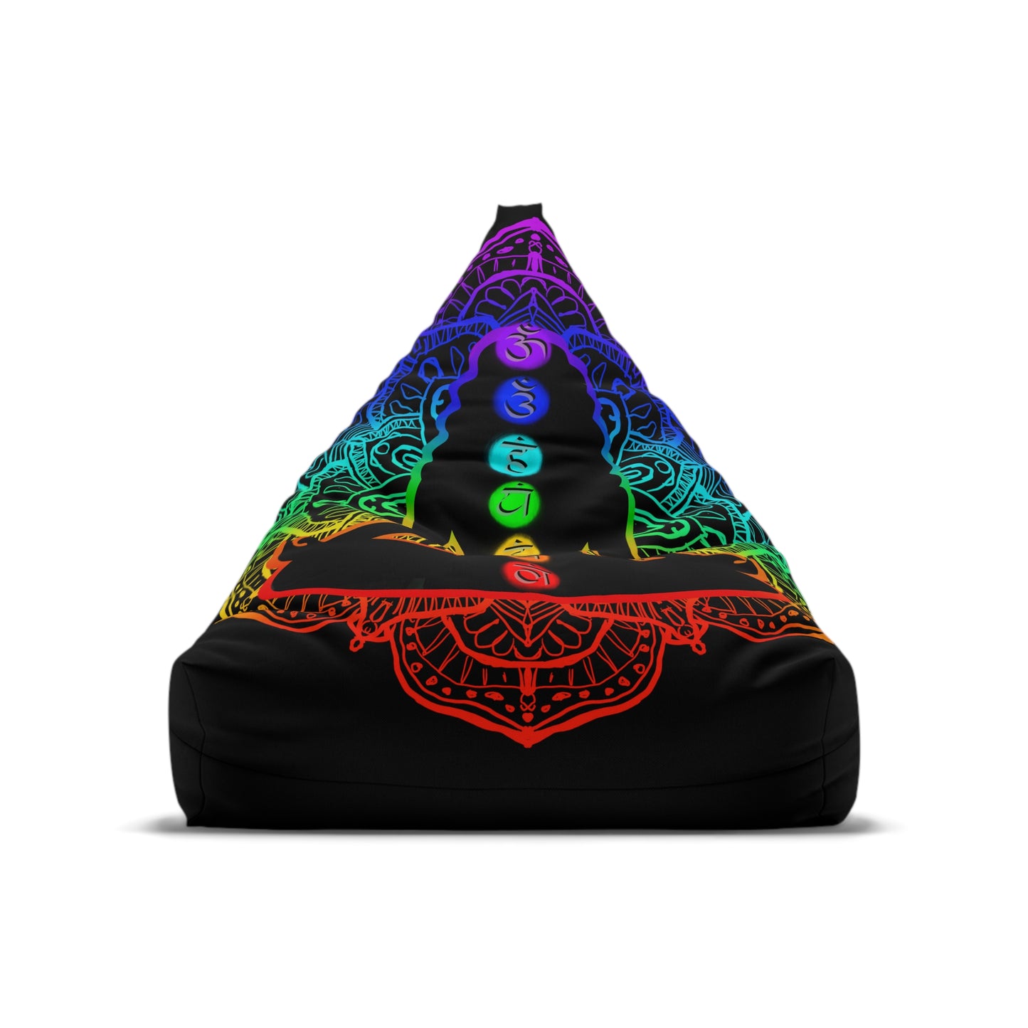 Chakra Meditation Bean Bag Chair Cover Colorful Home Decor Aesthetic Gift Patio Furniture Spiritual Prayer Room Yoga Studio Beanbag Cover