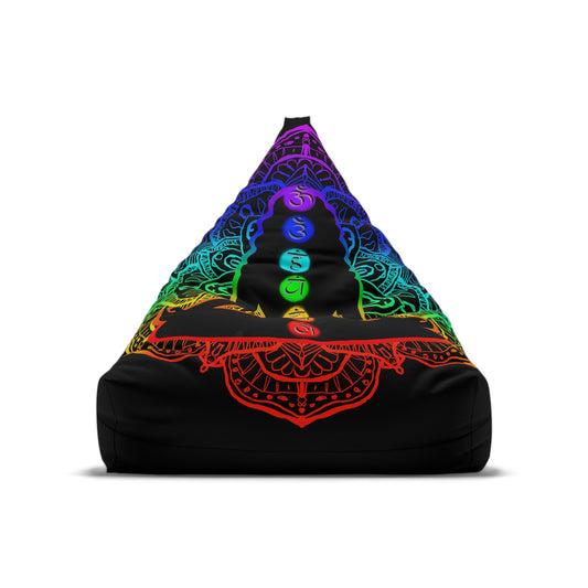 Chakra Meditation Bean Bag Chair Cover Colorful Home Decor Aesthetic Gift Patio Furniture Spiritual Prayer Room Yoga Studio Beanbag Cover