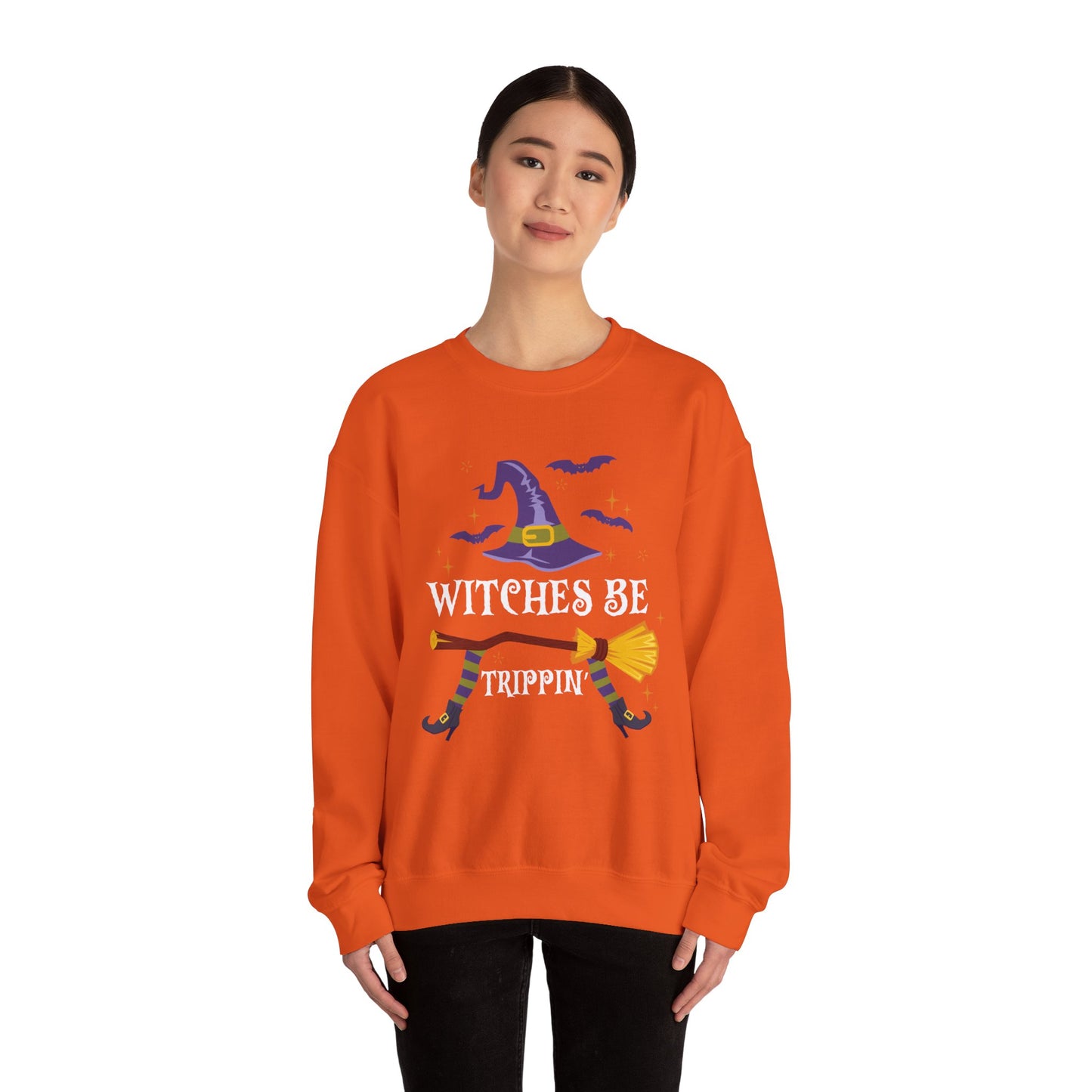 Witches be Trippin Sweatshirt Halloween Witch Sweater Funny Halloween Sweatshirt Witchy Halloween Outfit Salem Witch Apparel Spooky Season