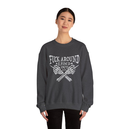 Fuck Around Find Out Sweatshirt Middle Finger Sweater Trendy Humour Sarcastic Saying Funny Halloween Sweater Funny Quote Skeleton Hand Sweat