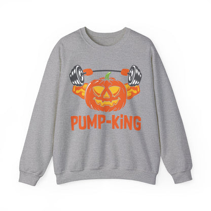 Pump-King Gym Sweatshirt Funny Halloween Sweater Fitness Halloween Sweatshirt Boyfriend Gym Husband Halloween Pumpkin Apparel Novelty Gift