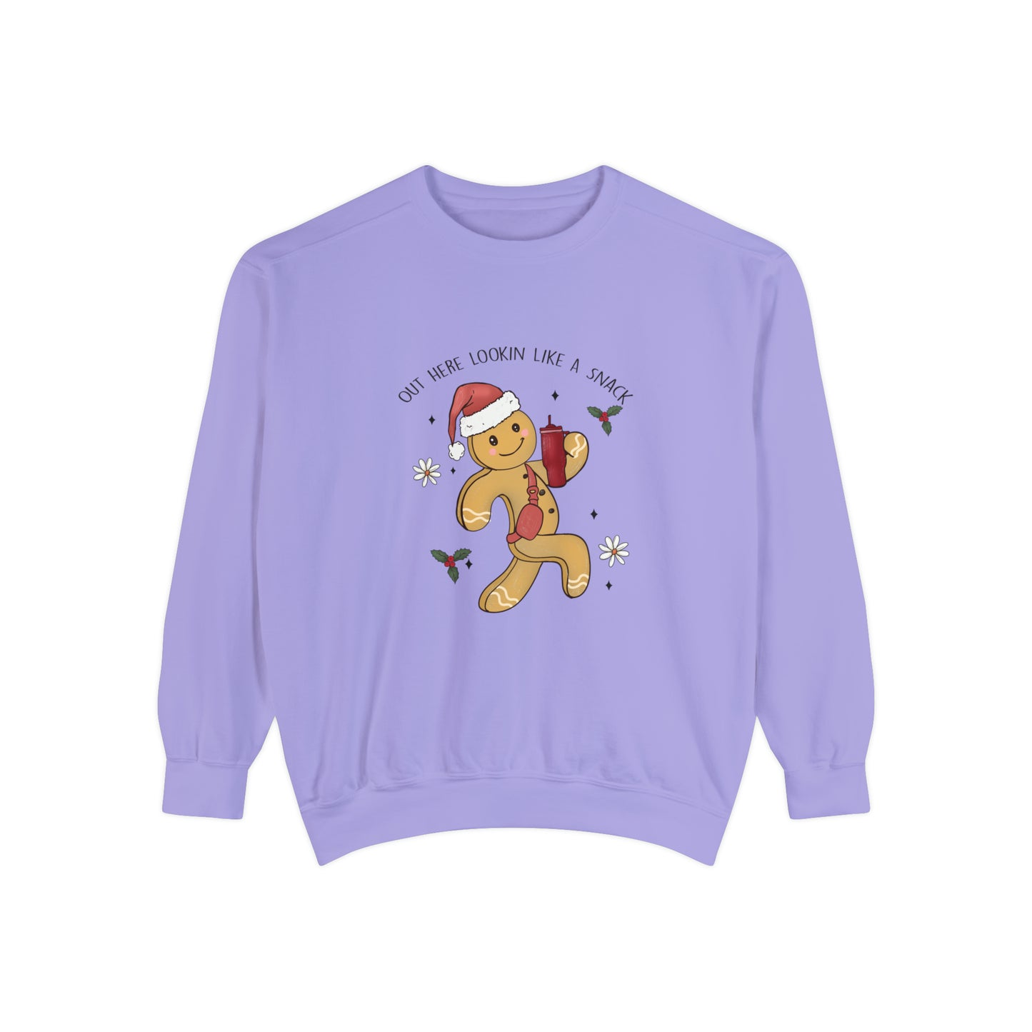 Comfort Colors® Out Here Lookin Like A Snack Sweatshirt Boojee Christmas Sweatshirt Gingerbread Man Sweater Funny Christmas Gift Holiday Tee