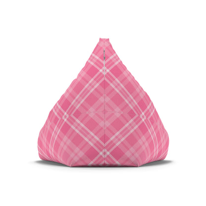 Tartan Bean Bag Chair Cover Pink Aesthetic Home Decor Scottish Cross-checkered Beanbag Teens Dorm Bedroom Living Room Games Room Patio Gift