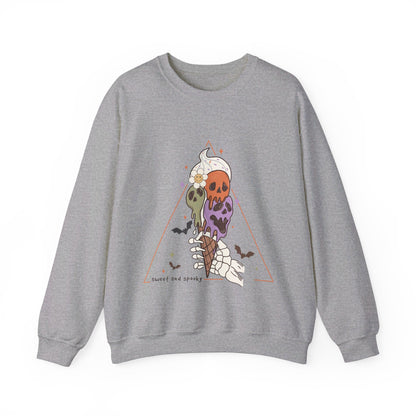 Sweet and Spooky Sweatshirt Retro Halloween Crewneck Groovy Vintage Halloween Apparel Fall Sweater Cool Funky Unique Novelty Women Gift Girl