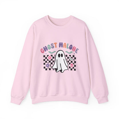 Ghost Malone Sweatshirt Retro Vintage Halloween Sweater Cute Ghost Sweat Funny Halloween Crewneck Spooky Season Sweatshirt Stay Spooky Gift