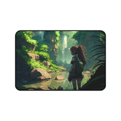 Anime Amazon Rainforest Desk Mat Japanese Office Desk Accessory Manga Waterfall Mouse Pad XL Desk Pad Large Gaming Mousepad Unique Gift Idea