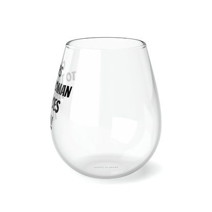 Funny Mother's Stemless Wine Glass,"Cheers to the woman...", Mother's Day Gift, Best Present for Mom,Christmas, Birthday, Unique Novelty Bar