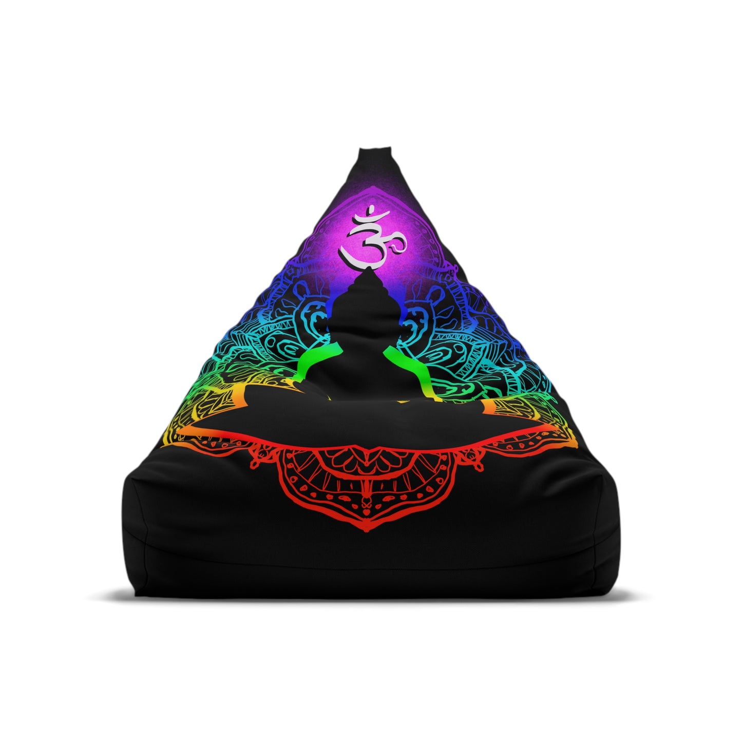 Chakra Meditation Ohm Buddha Bean Bag Chair Cover Colorful Home Decor Aesthetic Gift Patio Furniture Prayer Room Yoga Studio Beanbag Cover