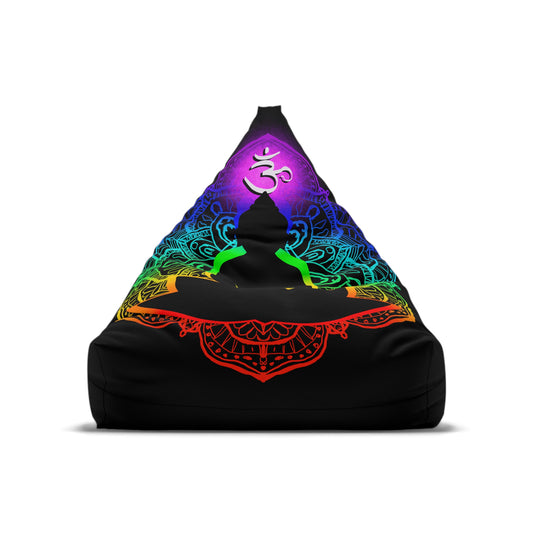 Chakra Meditation Ohm Buddha Bean Bag Chair Cover Colorful Home Decor Aesthetic Gift Patio Furniture Prayer Room Yoga Studio Beanbag Cover