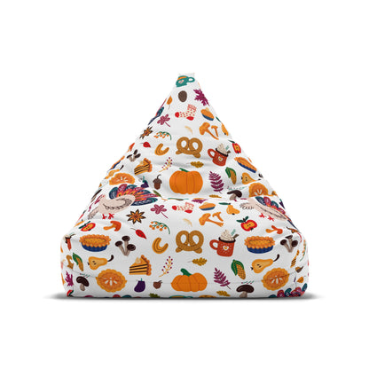 Turkey Bean Bag Chair Cover Thanksgiving Beanbag Traditional Home Decor Autumn Fall Adult Teens Kids Playroom Dorm Bedroom Living Room Gift