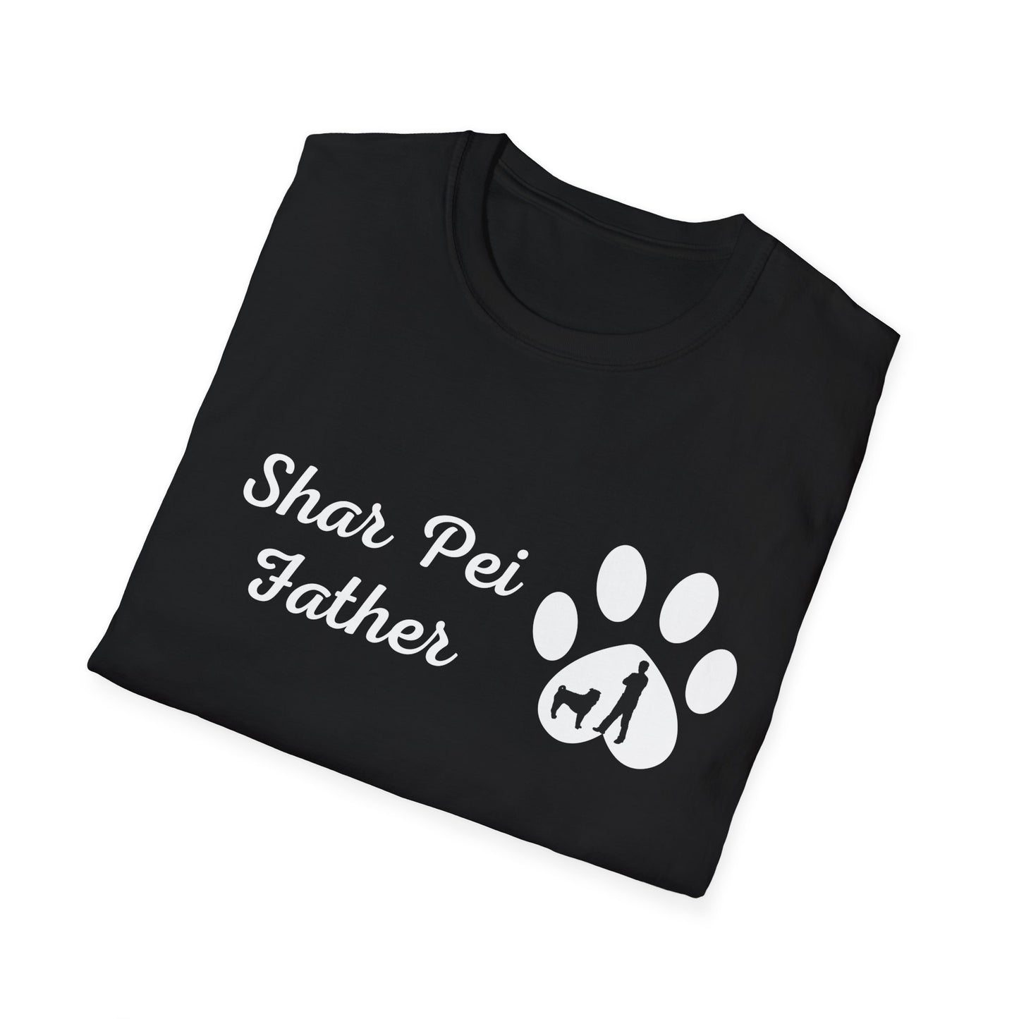 Doggy Dad's T-shirt, "Shar Pei Father", Dog Father's Day Gift, Fur Papa, Unique Men's Apparel Novelty Pet Lover Tee Present