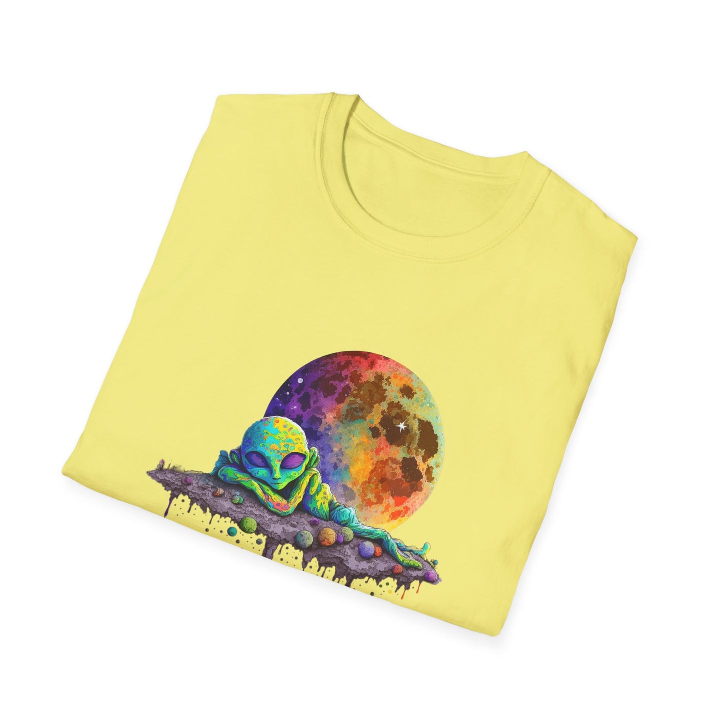 Cute Space Alien T-Shirt Graphic Art Unisex tshirt Funny UFO Lover Tee UAP Shirts Weird Cool Gift Psychedelic Retro Trippin' Across Galaxies