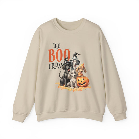 The Boo Crew Halloween Sweatshirt Vintage Dogs 1950s Halloween Sweater Retro Halloween Spooky Fall Season Funny Sweater Halloween Dog Lover