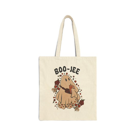 Boo-Jee Bag Cottagecore Halloween Ghost Tote Bag Retro Halloween Canvas Bag Trendy Groovy Bag Spooky Ghost Bag Spooky Season Chic Ghost Bag