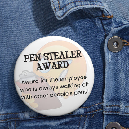 Funny Office Award Pin Button Pen Stealer Award Pin Work Party Funny Coworkers Gift Funny Year End Office Pins Office Badges Employee Xmas