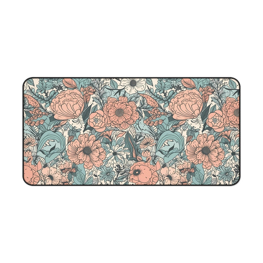 Cottagecore Desk Mat Pastel Wildflower Office Desk Accessories Farmstyle Nature Mouse Pad Vintage Floral Desk Pad Plant Mom Gift Idea Ladies