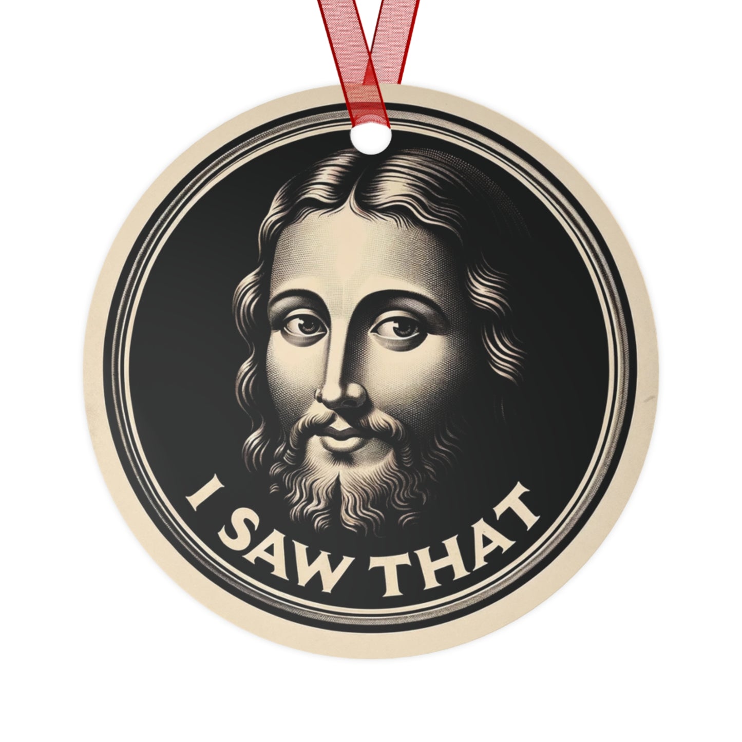 I Saw That Vintage Jesus Ornament Funny Christ Ornament Stocking Stuffer Idea Secret Santa Gift Exchange White Elephant Gift Gag Jesus Meme