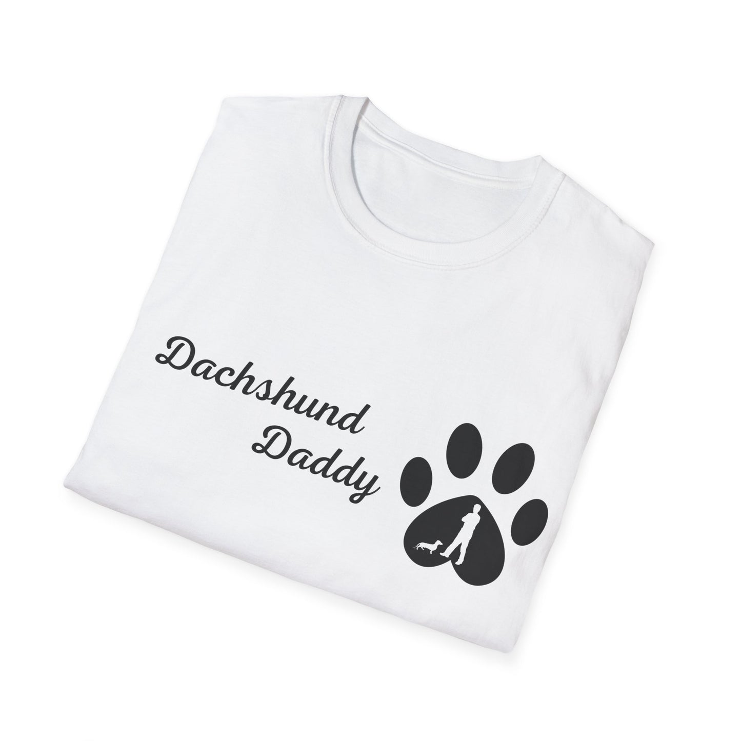 Doggy Dad's T-shirt, "Dashshund Daddy", Dog Father's Day Gift, Fur Papa, Unique Men's Apparel Novelty Pet Lover Tee Present