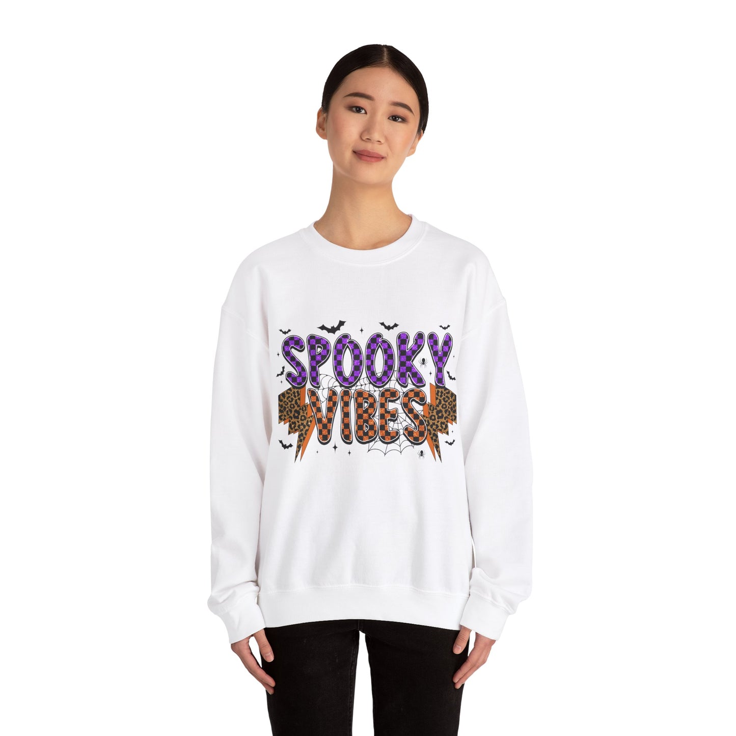 Spooky Vibes Sweatshirt Retro Halloween Sweater Halloween Vintage Sweatshirt Spooky Season Halloween Apparel Fall Crewneck Groovy Halloween