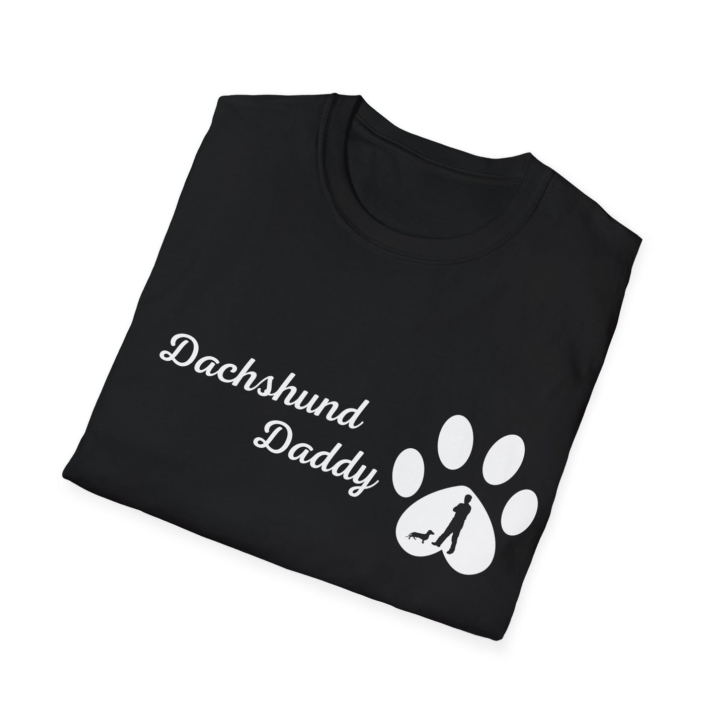 Doggy Dad's T-shirt, "Dashshund Daddy", Dog Father's Day Gift, Fur Papa, Unique Men's Apparel Novelty Pet Lover Tee Present