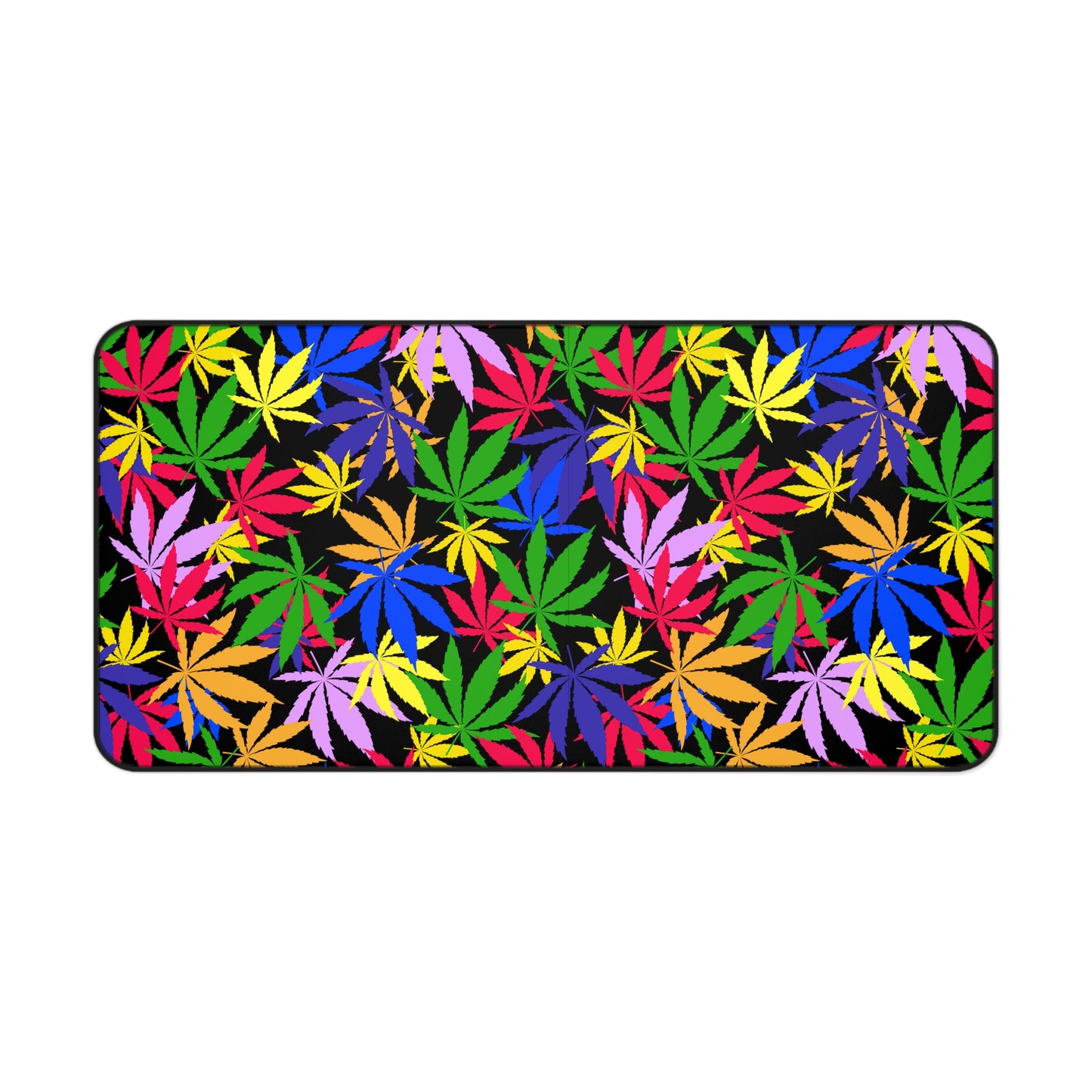 Cannabis Gaming Desk Mat Colorful Office Desk Accessory Marijuana Mouse Pad Pot Leaves Desk Pad Weed Large Mousepad XL Unique Gift Men