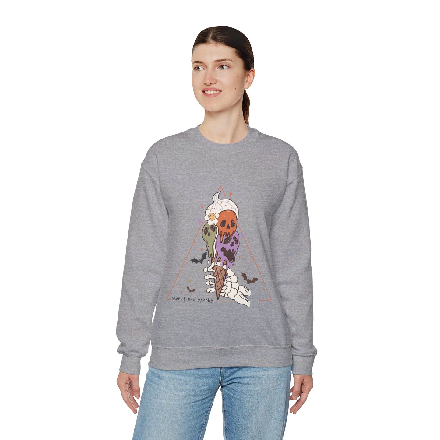 Sweet and Spooky Sweatshirt Retro Halloween Crewneck Groovy Vintage Halloween Apparel Fall Sweater Cool Funky Unique Novelty Women Gift Girl