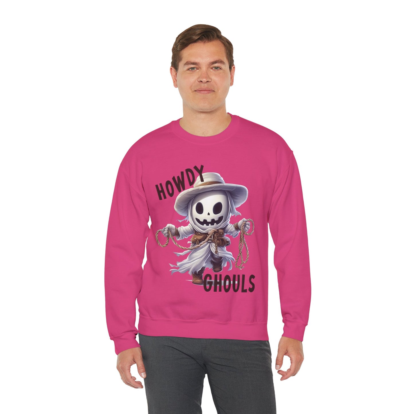 Howdy Ghouls Western Halloween Sweatshirt Funny Western Ghost Halloween Sweater Punny Ghost Howdy Ghouls Pullover Sweater Fall Unisex Gift