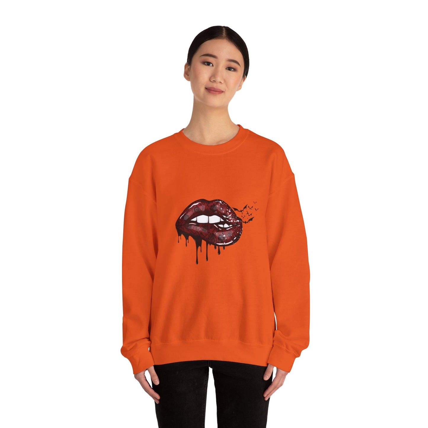 Whimsigoth Lips Sweatshirt 90s Style Gothic Halloween Sweater Witchy Occult Dark Academia Festival Y2K Whimsical Goth Retro Gothic Halloween