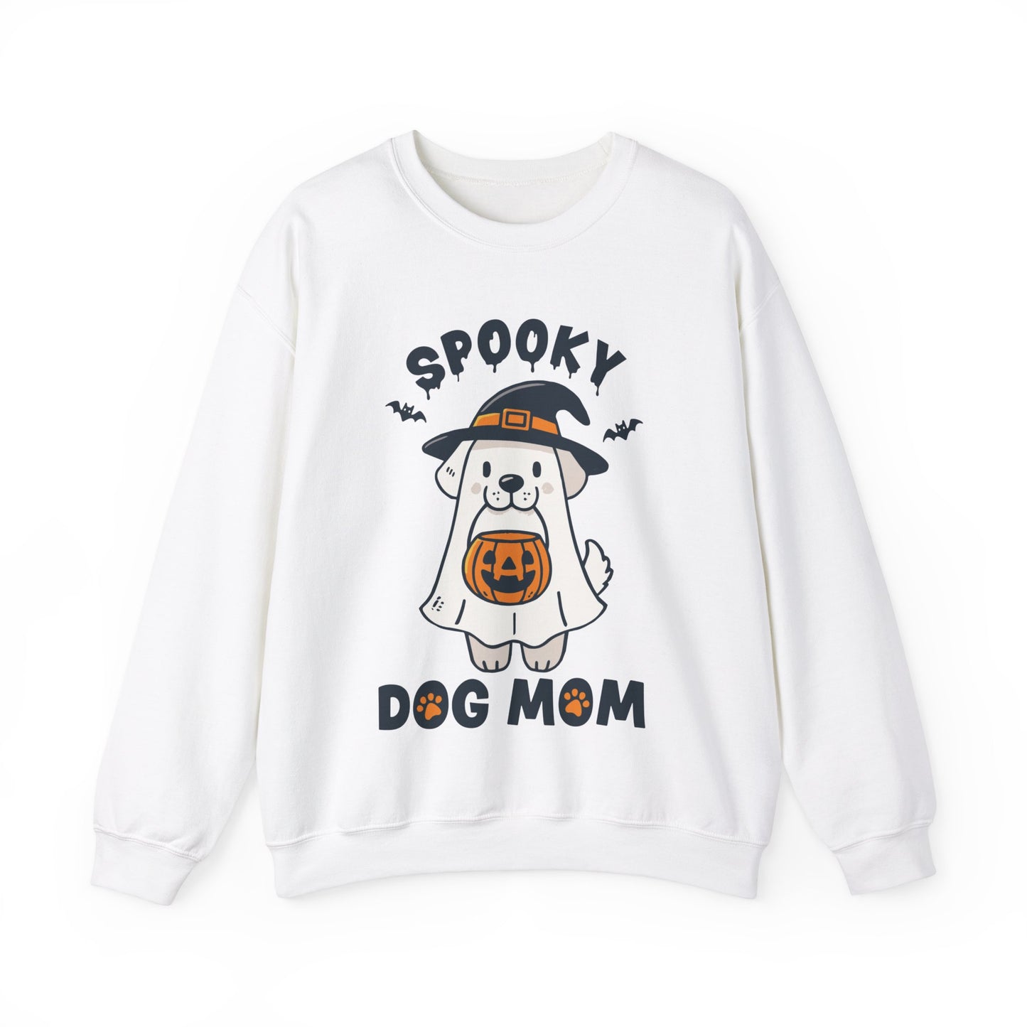 Spooky Dog Mom Sweatshirt Halloween Ghost Dog Sweater Women Dog Lover Pullover Cute Dog Mom Gift Trick or Treat Dog Mom Halloween Sweatshirt