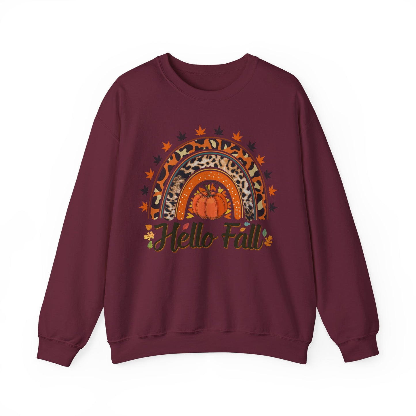 Hello Fall Sweatshirt Retro Vintage Fall Sweater Fall Leopard Sweatshirt Fall Time Sweater Cute Thanksgiving Sweatshirt Pumpkin Spice Sweat