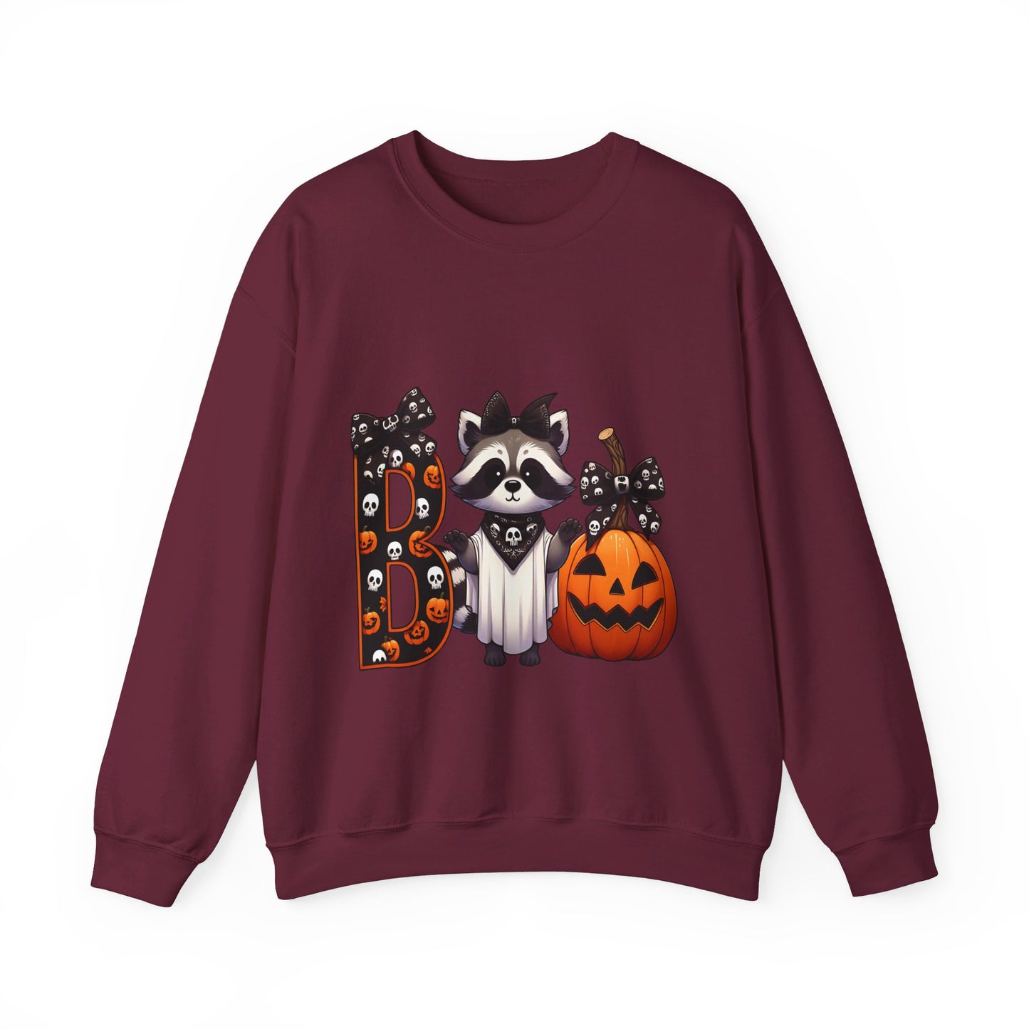 Boo Raccoon Sweatshirt Halloween Raccoon Costume BOO Pullover Sweater Raccoon Lovers Sweatshirt Halloween Cute Raccoon Gift Spooky Season