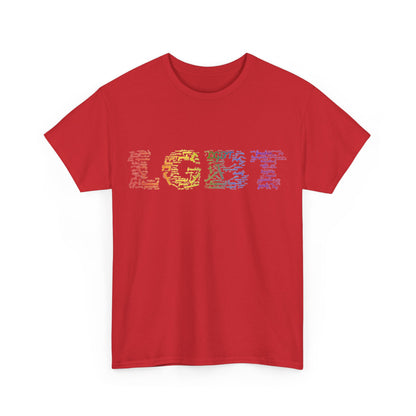 Unisex LGBT Lesbian Gay Pride Word Cloud T-Shirt, LGBT Art Graphic Tee Shirt, Proud LGBT Support Gay Gift, Unique Pride Month t shirt