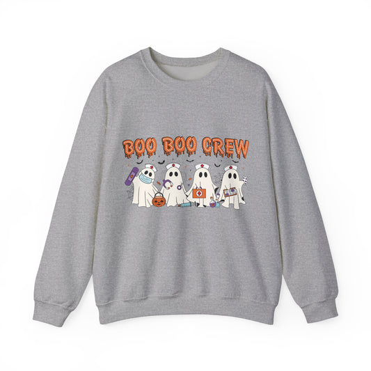 Boo Boo Crew Nurse Sweatshirt Spooky Season Sweater Ghost Boo Nurse Halloween Sweatshirt Boo Nursing Student Gift Nurse Squad Pullover Sweat