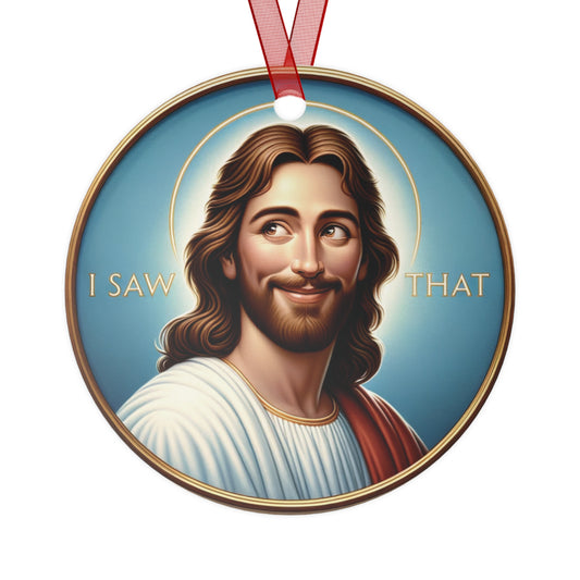 I Saw That Ornament Funny Christmas Ornament Jesus Meme Gag Gift White Elephant Gift Exchange Gift Secret Santa Vintage Jesus Coworker Gift