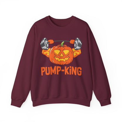 Pump-King Gym Sweatshirt Funny Halloween Sweater Fitness Halloween Sweatshirt Boyfriend Gym Husband Halloween Pumpkin Apparel Novelty Gift