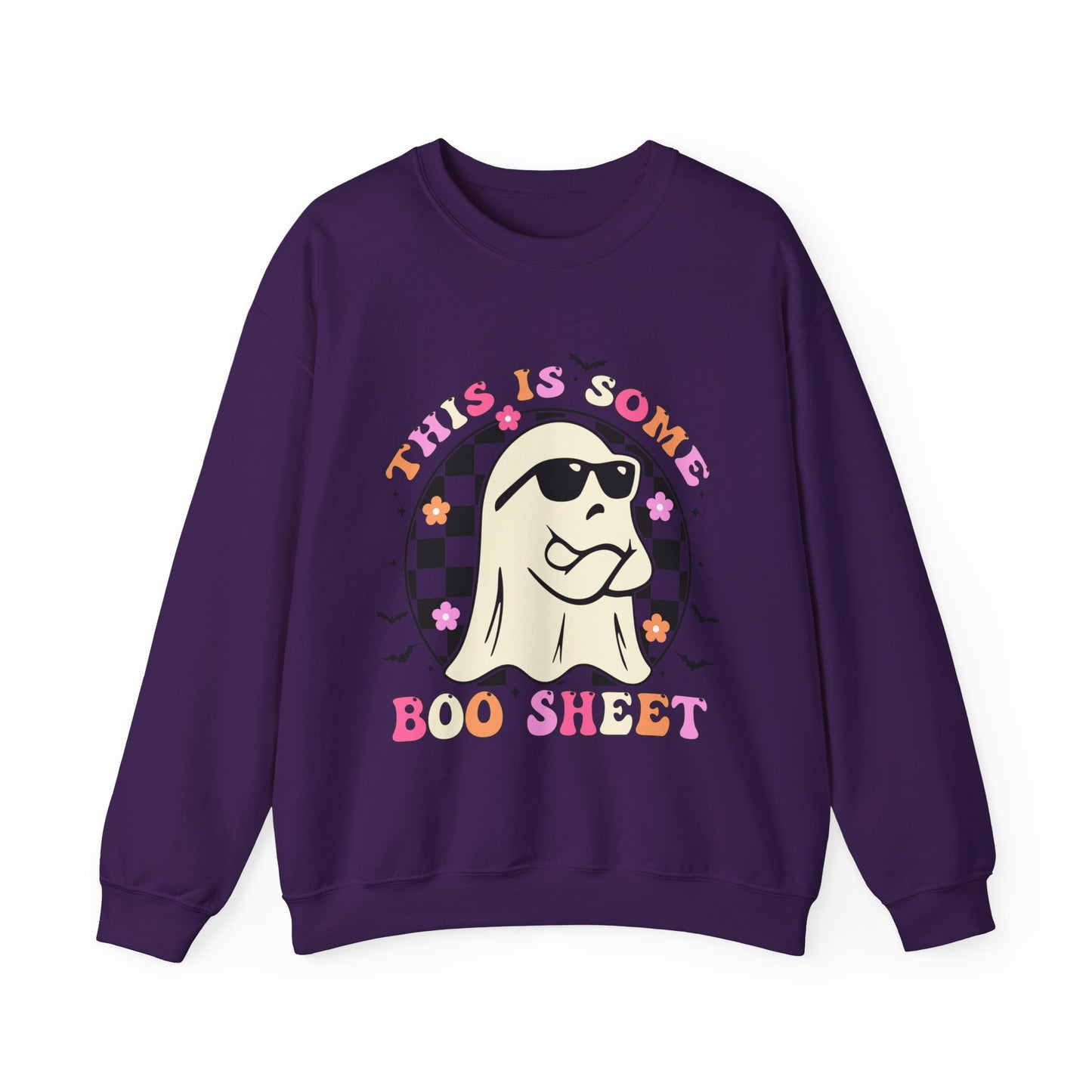 This Is Some Boo Sheet Sweatshirt Retro Groovy Halloween Sweater Funny Sarcastic Boo Sheet Sweat Spooky Season Halloween Sweat Cute Ghost