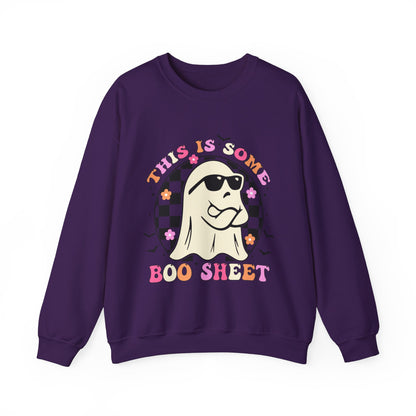 This Is Some Boo Sheet Sweatshirt Retro Groovy Halloween Sweater Funny Sarcastic Boo Sheet Sweat Spooky Season Halloween Sweat Cute Ghost