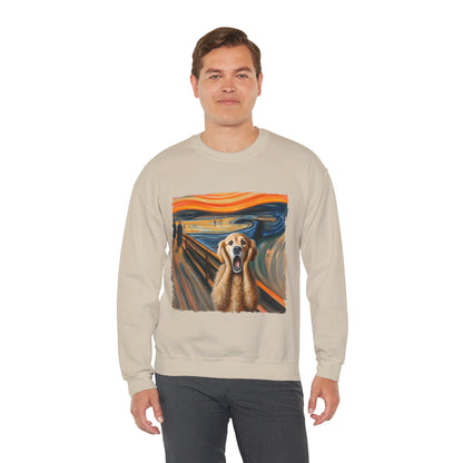 Funny Edvard Munch Dog Sweatshirt Funny The Scream-ing Dog Art Painting Sweater Parody of Edvard Munch Dog Sweater Unique Art Dog Lover Gift