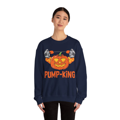 Pump-King Gym Sweatshirt Funny Halloween Sweater Fitness Halloween Sweatshirt Boyfriend Gym Husband Halloween Pumpkin Apparel Novelty Gift