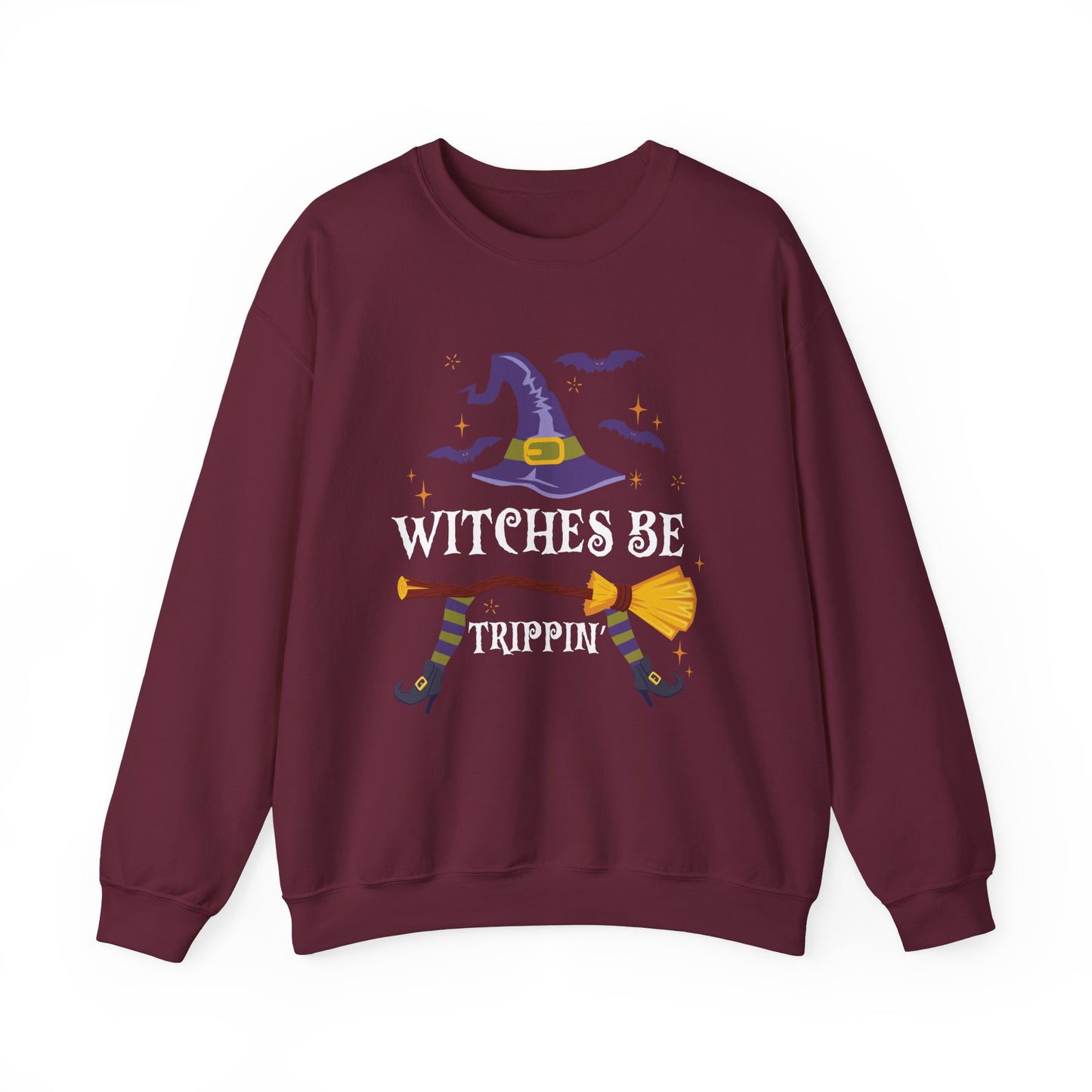 Witches be Trippin Sweatshirt Halloween Witch Sweater Funny Halloween Sweatshirt Witchy Halloween Outfit Salem Witch Apparel Spooky Season