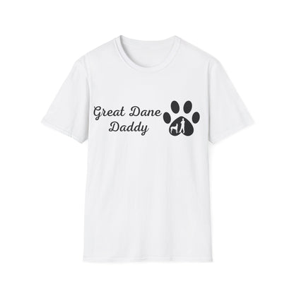 Doggy Dad's T-shirt, "Great Dane Daddy", Dog Father's Day Gift, Fur Papa, Unique Men's Apparel Novelty Pet Lover Tee Present