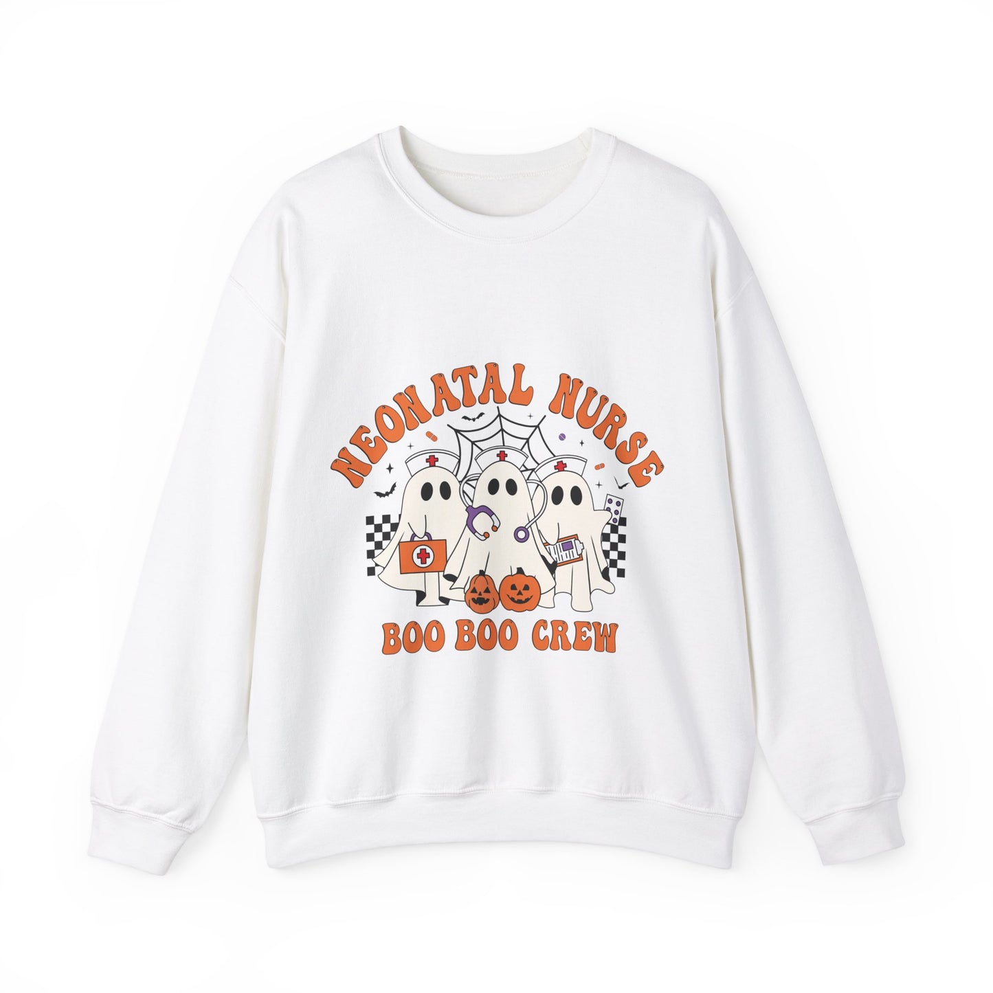 Neonatal Nurse Boo Boo Crew Sweatshirt Ghost Nurse Halloween Sweatshirt Spooky Season Sweater Boo Nursing Student Gift Nurse Squad Pullover