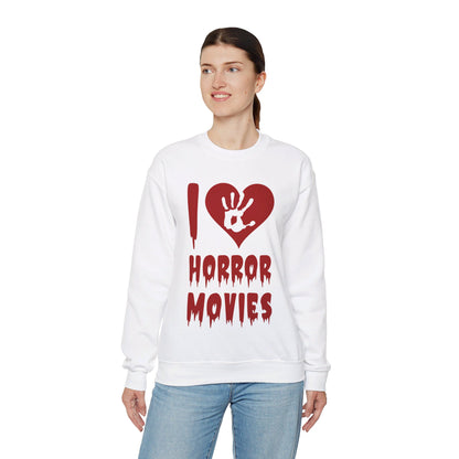 I Love Horror Movies Sweatshirt Horror Movie Addict Sweatshirt Halloween Horror Fan Club Sweatshirt Horror Club Movie Fanatic Halloween Gift