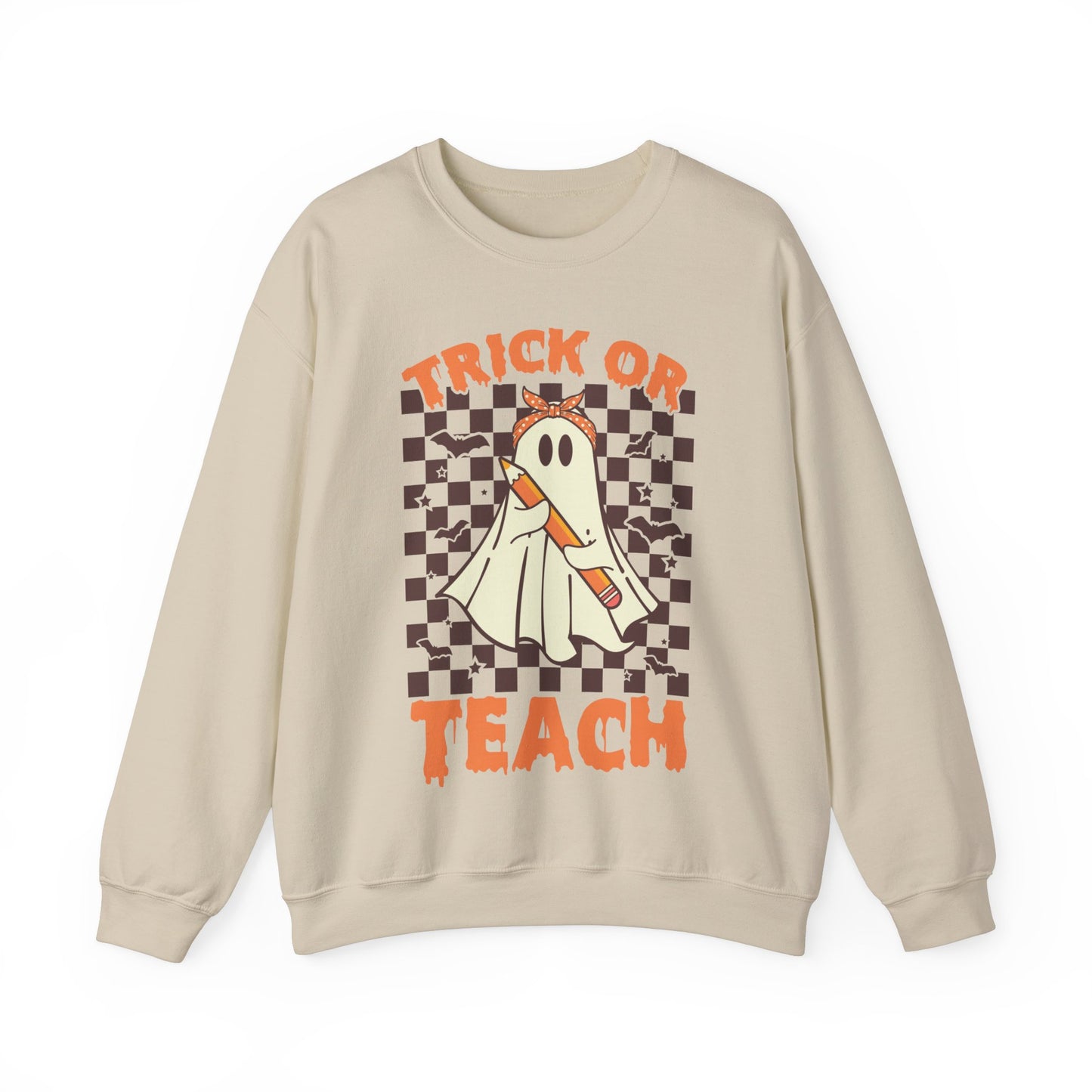 Trick or Teach Sweatshirt Funny Halloween Teacher Sweater Spooky Teacher Sweatshirt Vintage Halloween Teacher Sweat Retro Halloween Teacher