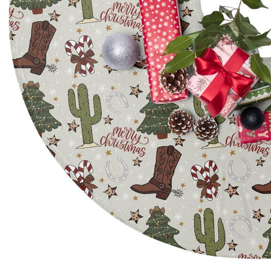 Western Christmas Tree Skirt Vintage Western Holiday Decor Country Christmas Gift Cowboy Fan Cowgirl Retro Vintage Merry Christmas Wild West