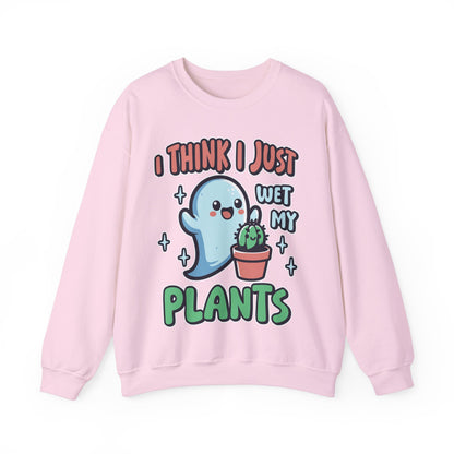 Funny Plant Lover Halloween Sweatshirt I Think I Wet My Plants Sweater Cute Ghost Plant Lover Pullover Sweater Cute Gardening Ghost Gift 2