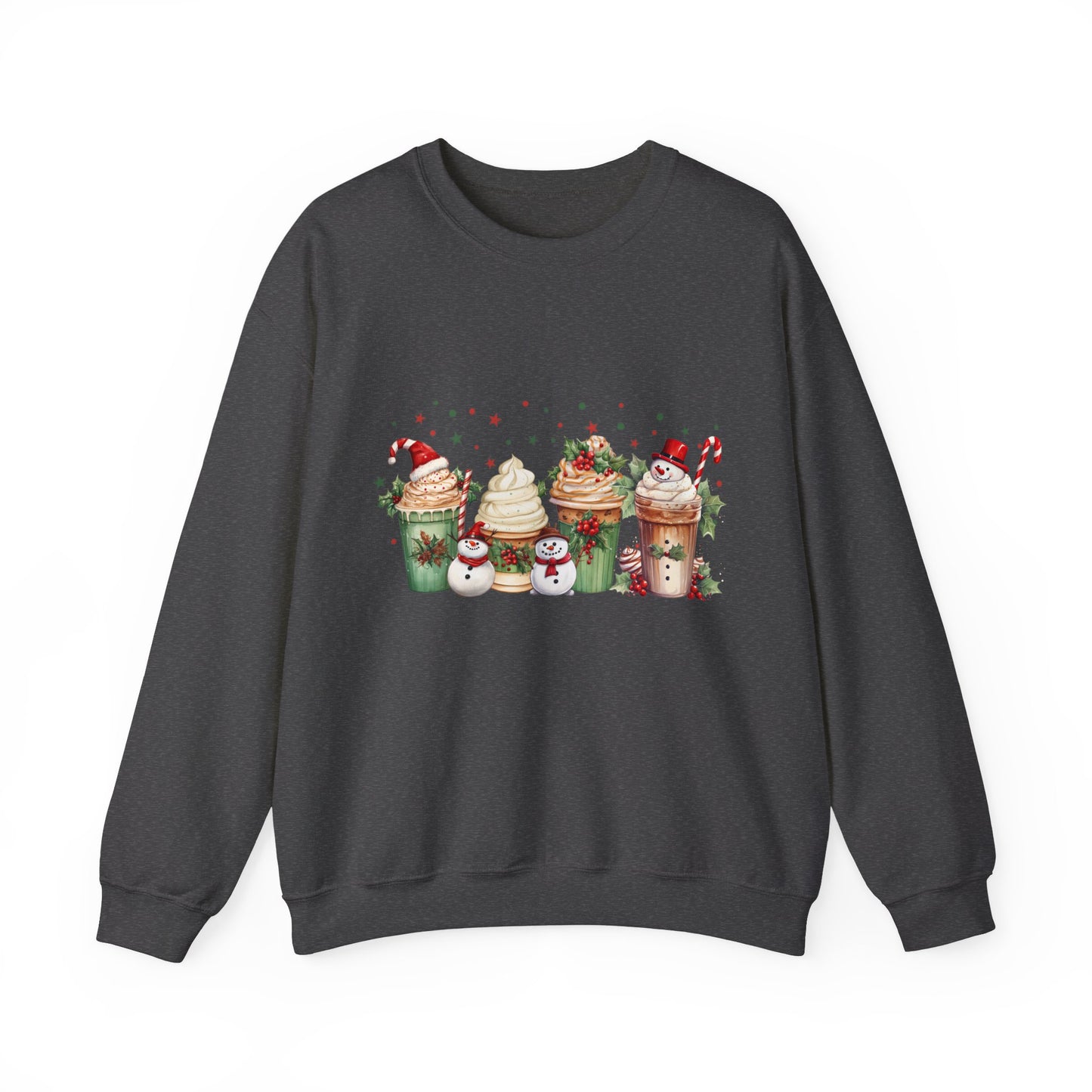 Snowman Christmas Coffee Sweatshirt Christmas Sweater Coffee Lover Gift Holiday Sweater Latte Christmas Crewneck Women's Christmas Jumper