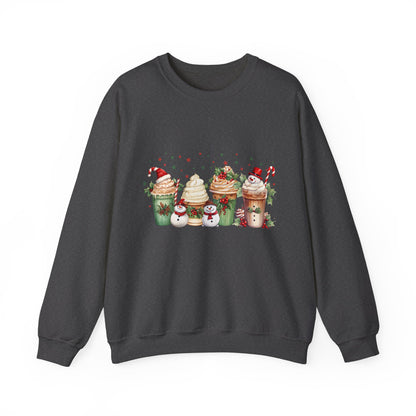 Snowman Christmas Coffee Sweatshirt Christmas Sweater Coffee Lover Gift Holiday Sweater Latte Christmas Crewneck Women's Christmas Jumper